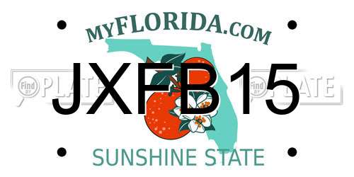 JXFB15 Florida License Plate