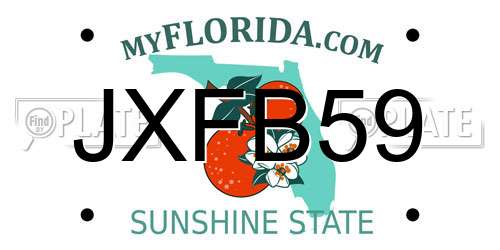 JXFB59 Florida License Plate