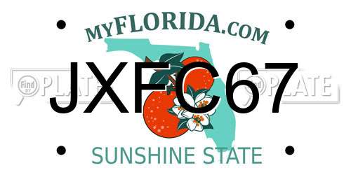 JXFC67 Florida License Plate