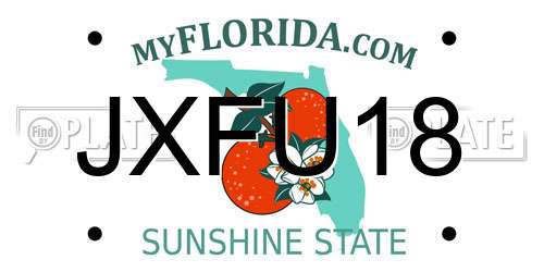JXFU18 Florida License Plate