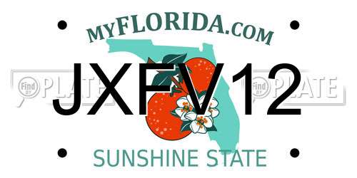JXFV12 Florida License Plate