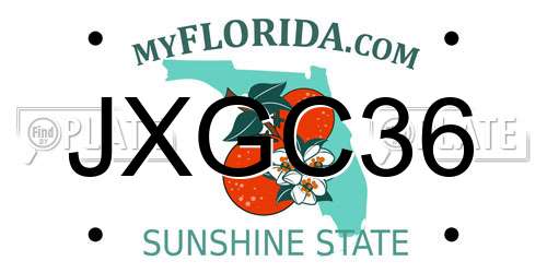 JXGC36 Florida License Plate