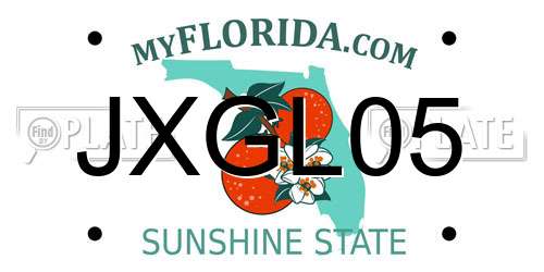 JXGL05 Florida License Plate