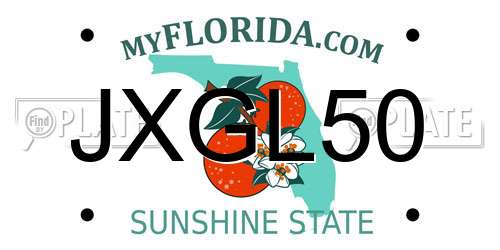 JXGL50 Florida License Plate