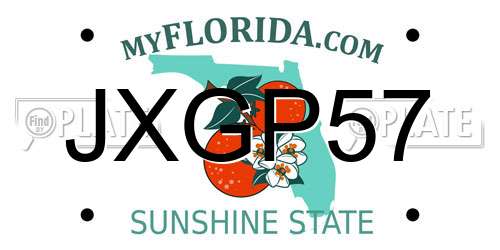 JXGP57 Florida License Plate