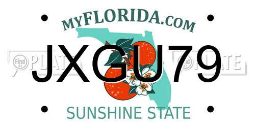 JXGU79 Florida License Plate