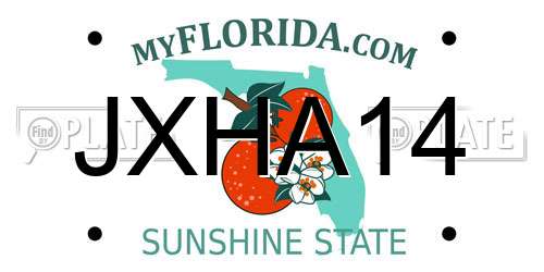 JXHA14 Florida License Plate