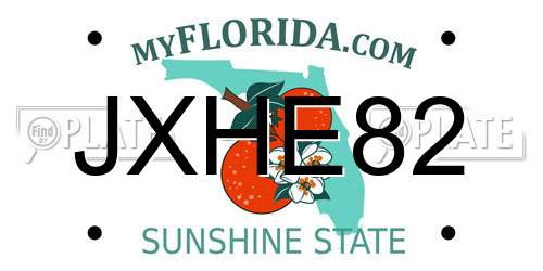 JXHE82 Florida License Plate