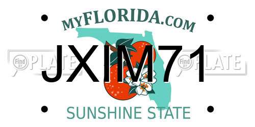 JXIM71 Florida License Plate