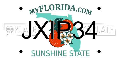 JXIP34 Florida License Plate