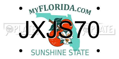 JXJS70 Florida License Plate
