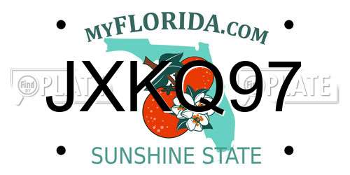 JXKQ97 Florida License Plate