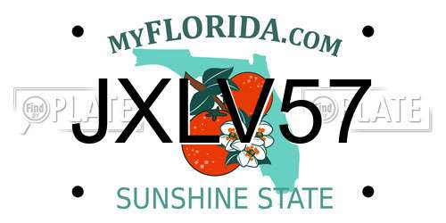 JXLV57 Florida License Plate