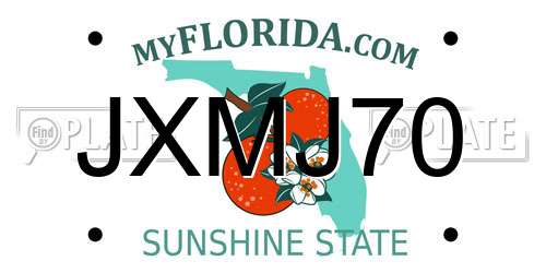 JXMJ70 Florida License Plate