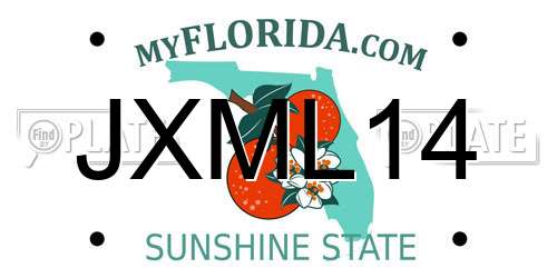 JXML14 Florida License Plate