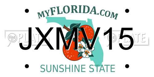 JXMV15 Florida License Plate