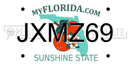 JXMZ69 Florida License Plate