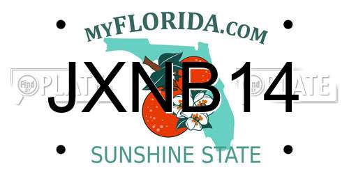 JXNB14 Florida License Plate