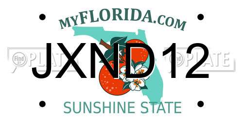 JXND12 Florida License Plate
