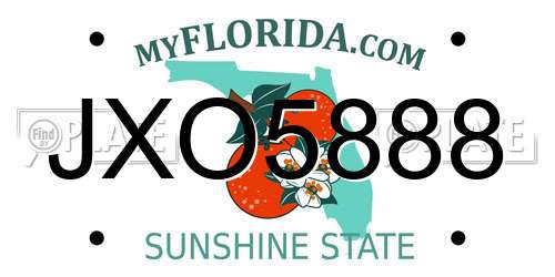 JXO5888 Florida License Plate