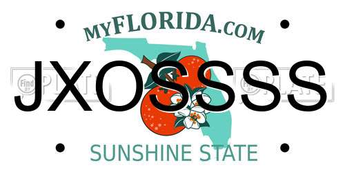 JXOSSSS Florida License Plate