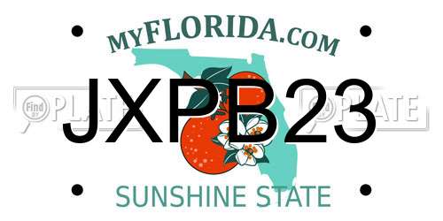 JXPB23 Florida License Plate