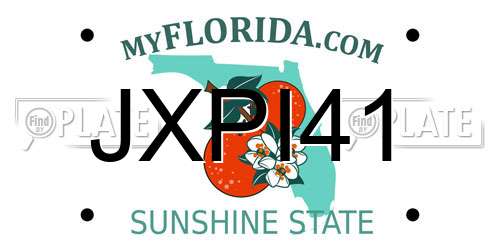 JXPI41 Florida License Plate