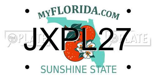 JXPL27 Florida License Plate