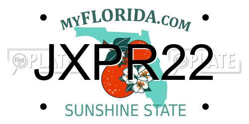 JXPR22 Florida License Plate