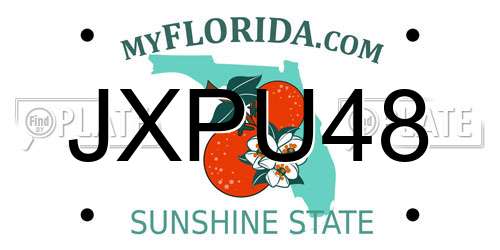 JXPU48 Florida License Plate