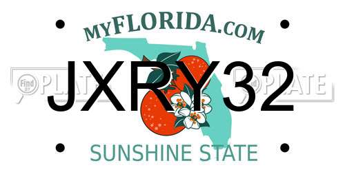 JXRY32 Florida License Plate