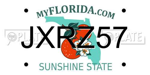 JXRZ57 Florida License Plate