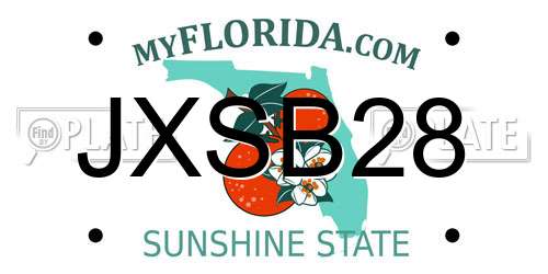 JXSB28 Florida License Plate