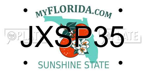 JXSP35 Florida License Plate
