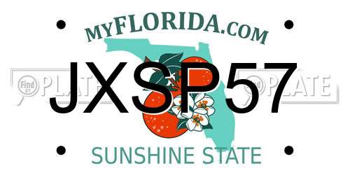 JXSP57 Florida License Plate