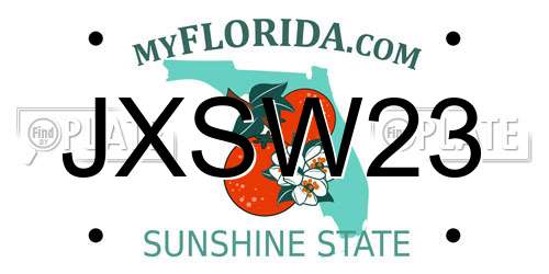 JXSW23 Florida License Plate