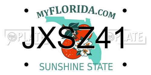 JXSZ41 Florida License Plate