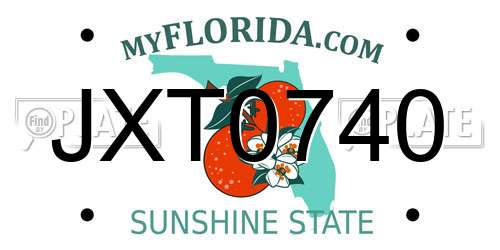 JXT0740 Florida License Plate