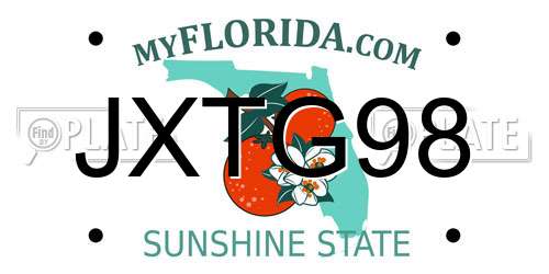 JXTG98 Florida License Plate