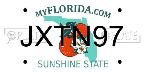 JXTN97 Florida License Plate
