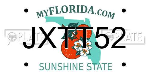 JXTT52 Florida License Plate