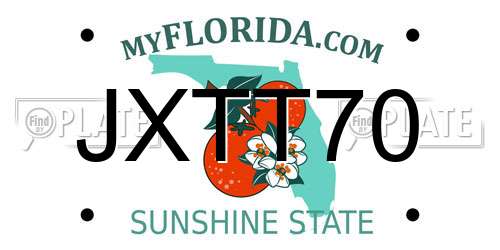 JXTT70 Florida License Plate