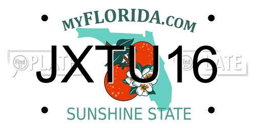 JXTU16 Florida License Plate