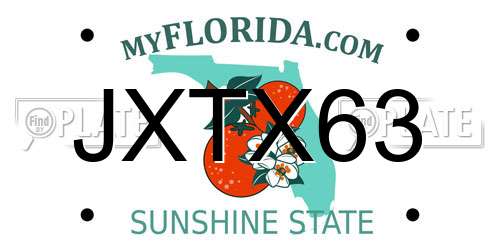 JXTX63 Florida License Plate