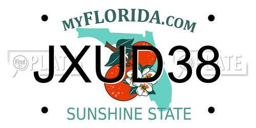JXUD38 Florida License Plate