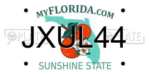 JXUL44 Florida License Plate
