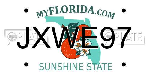 JXWE97 Florida License Plate