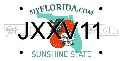 JXXV11 Florida License Plate
