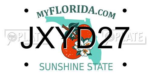 JXYD27 Florida License Plate