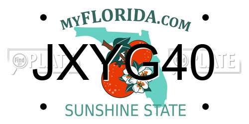 JXYG40 Florida License Plate